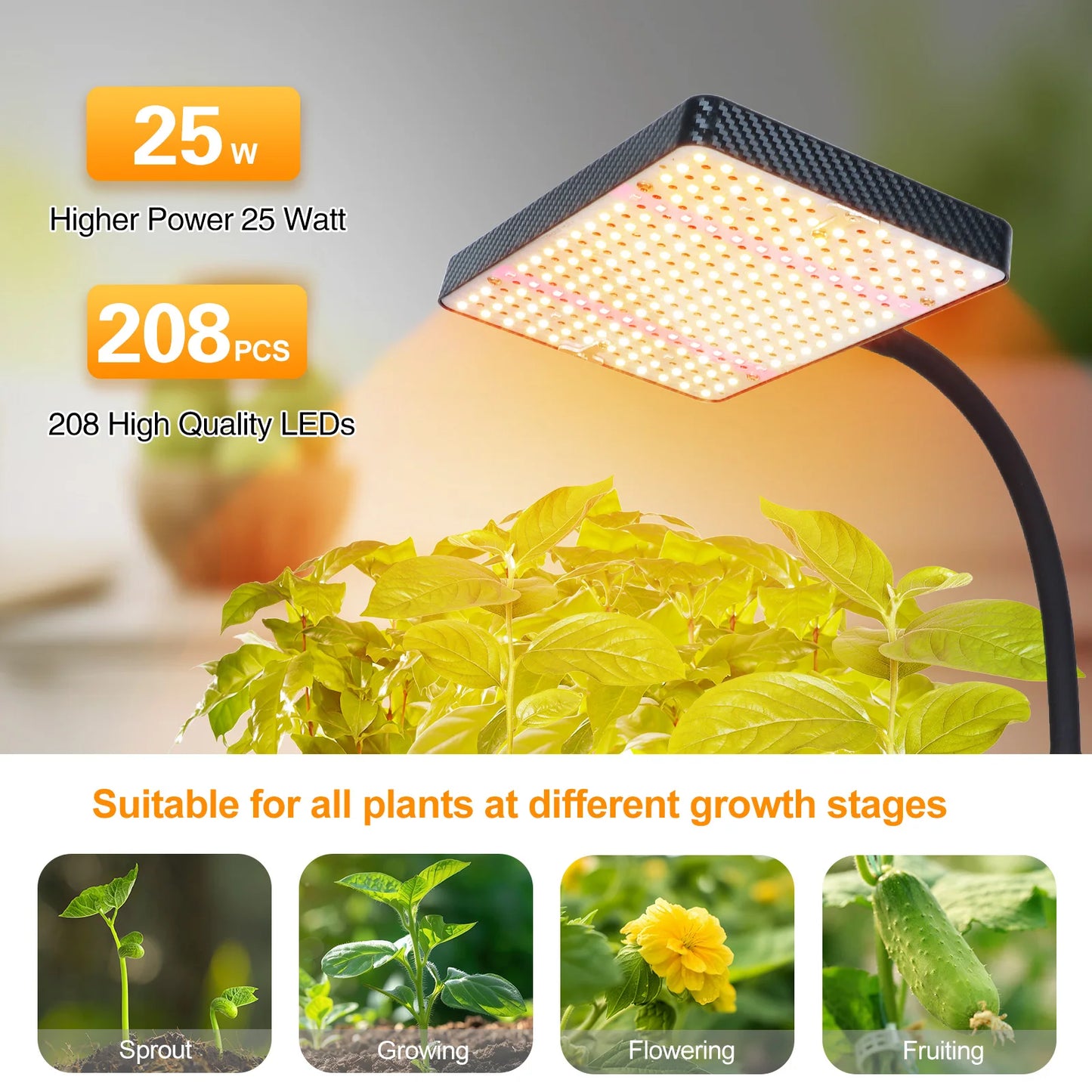Grow Lights with Stand and Timer, 24"-64" Height Adjustable