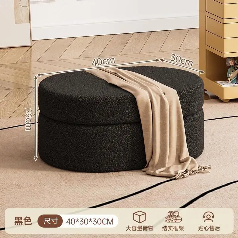 Small Stool Storage Box Hidden Storage Vanity Bench