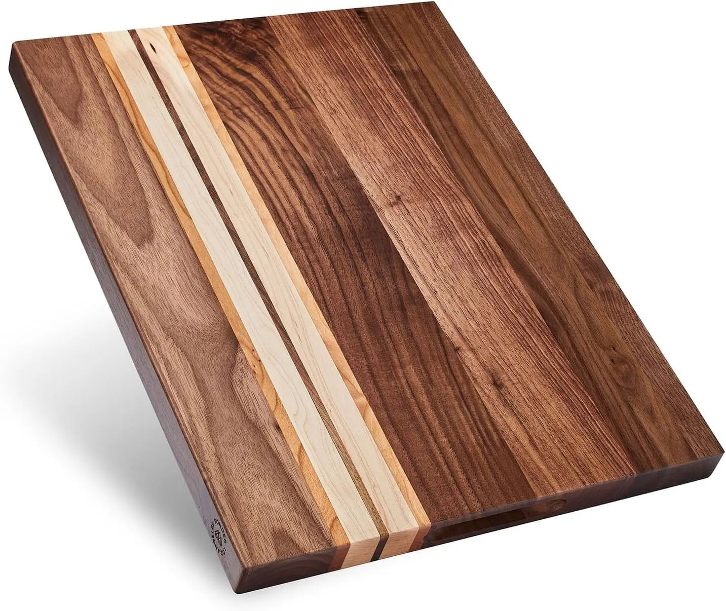 Reversible Walnut Cherry Maple Edge Grain Cutting Board 17x13x1.1 in