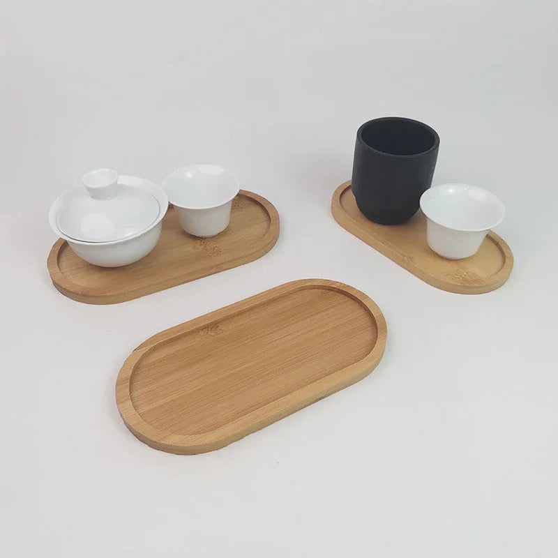 Solid Wood Food Tray Round Rectangle  Bread Board