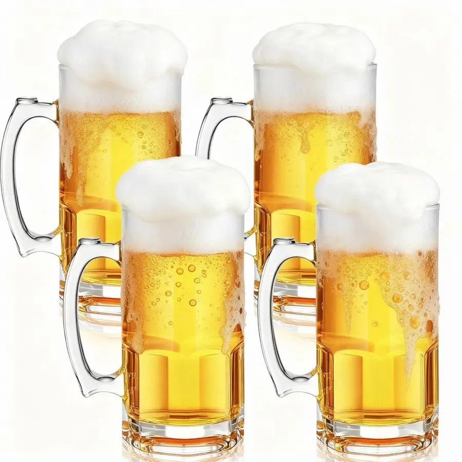 4- 34 oz Extra Large Beer Mugs with Handles
