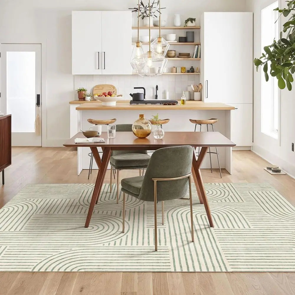 Sage Green Boho Chic 5x7 Area Rug, Ultra-Soft