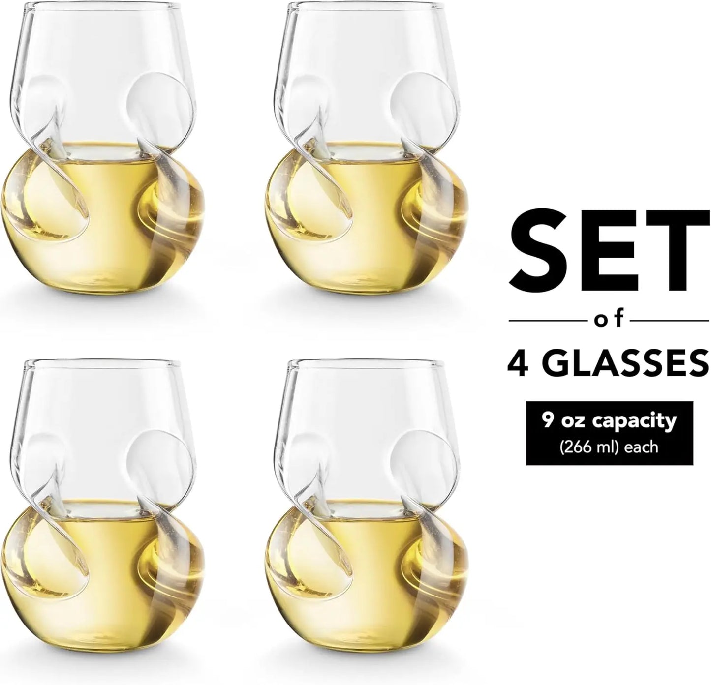 Conundrum Stemless White Wine Glasses Set of 4