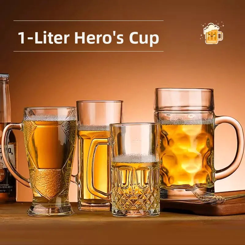 Thickened Glass Beer Mug Ultra Large Capacity