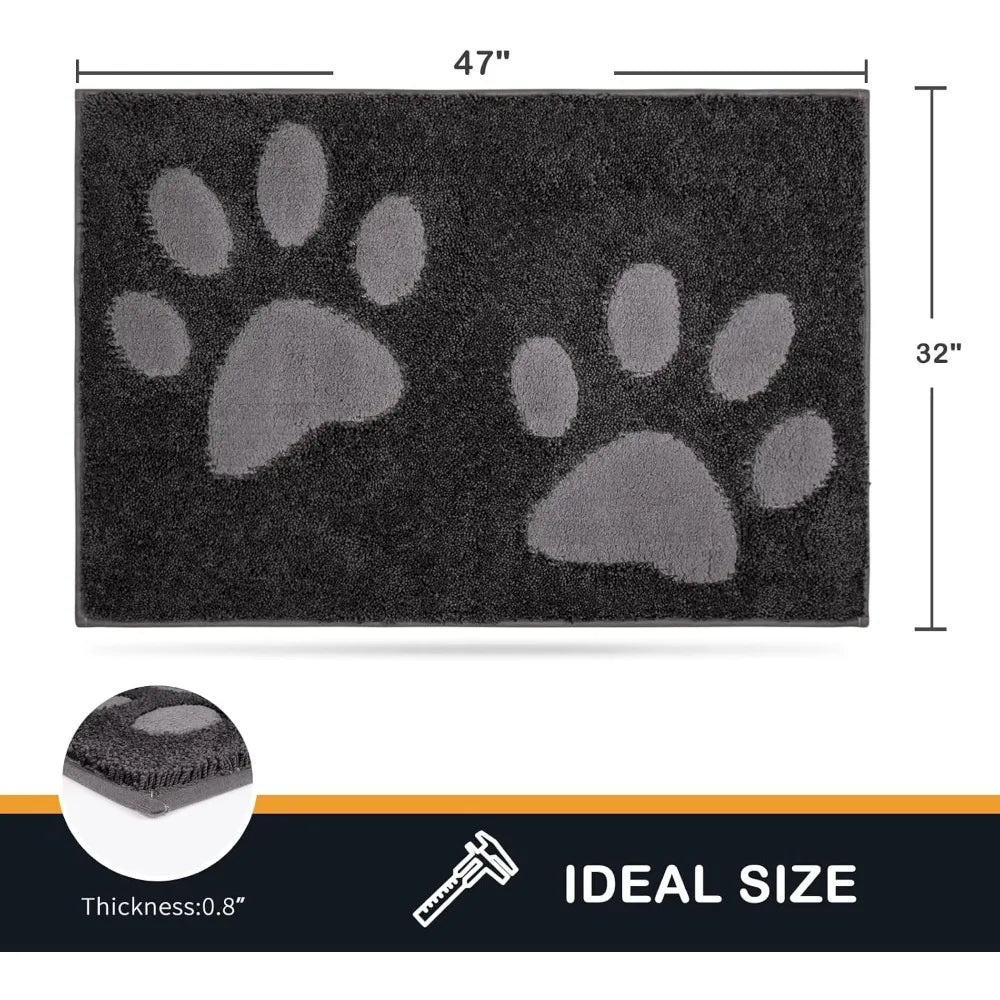 Dirt Trapping Door Mat 32 x 47, Non-Skid/Slip Machine Washable Microfiber