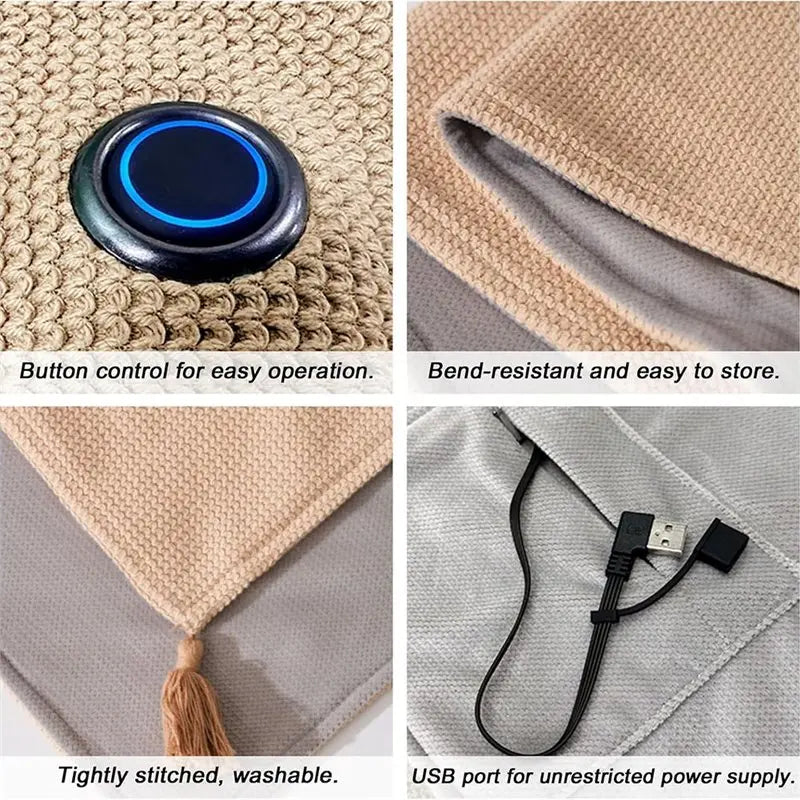 Wearable Heated Blanket USB Rechargeable  Zipper