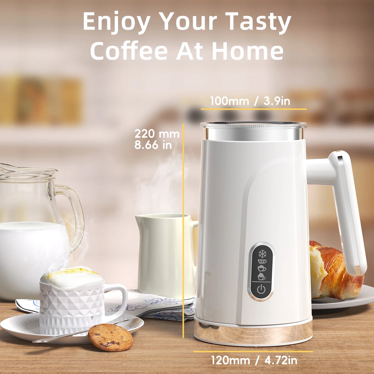 BioloMix,4 in 1 Automatic Hot and Cold Milk Frother