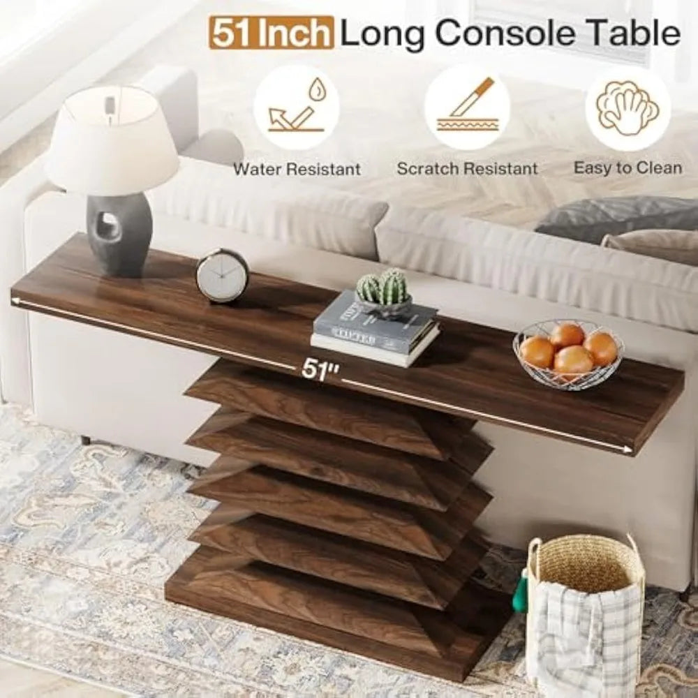 51-Inch Long Console Table with Unique Base