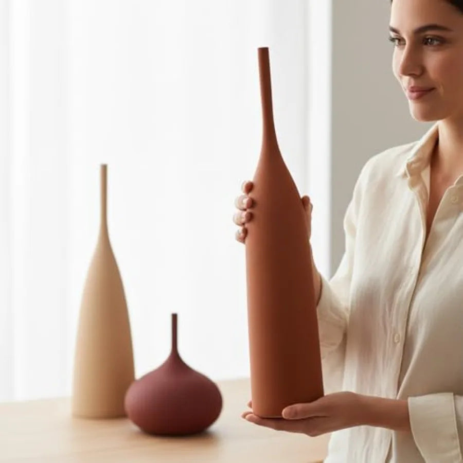 Ceramic Vases Set of 3, Modern Boho Vases