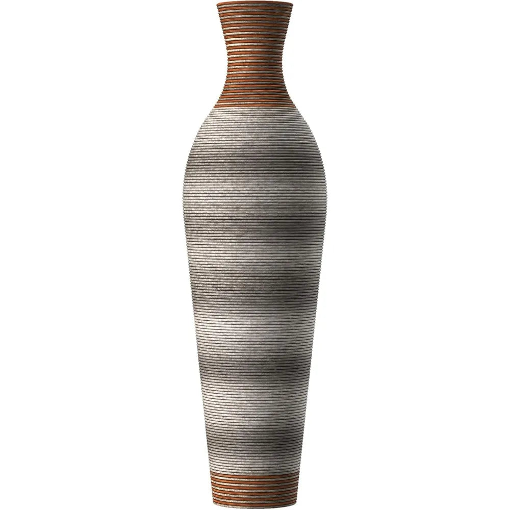 39-Inch Tall Brown Decorative Floor Vase