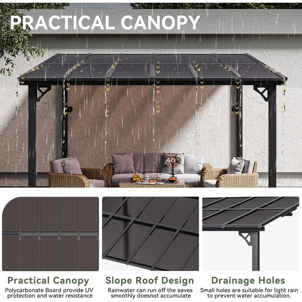 High quality-10' x 12' Gazebo w/ Sloped Roof,Wall-Mounted