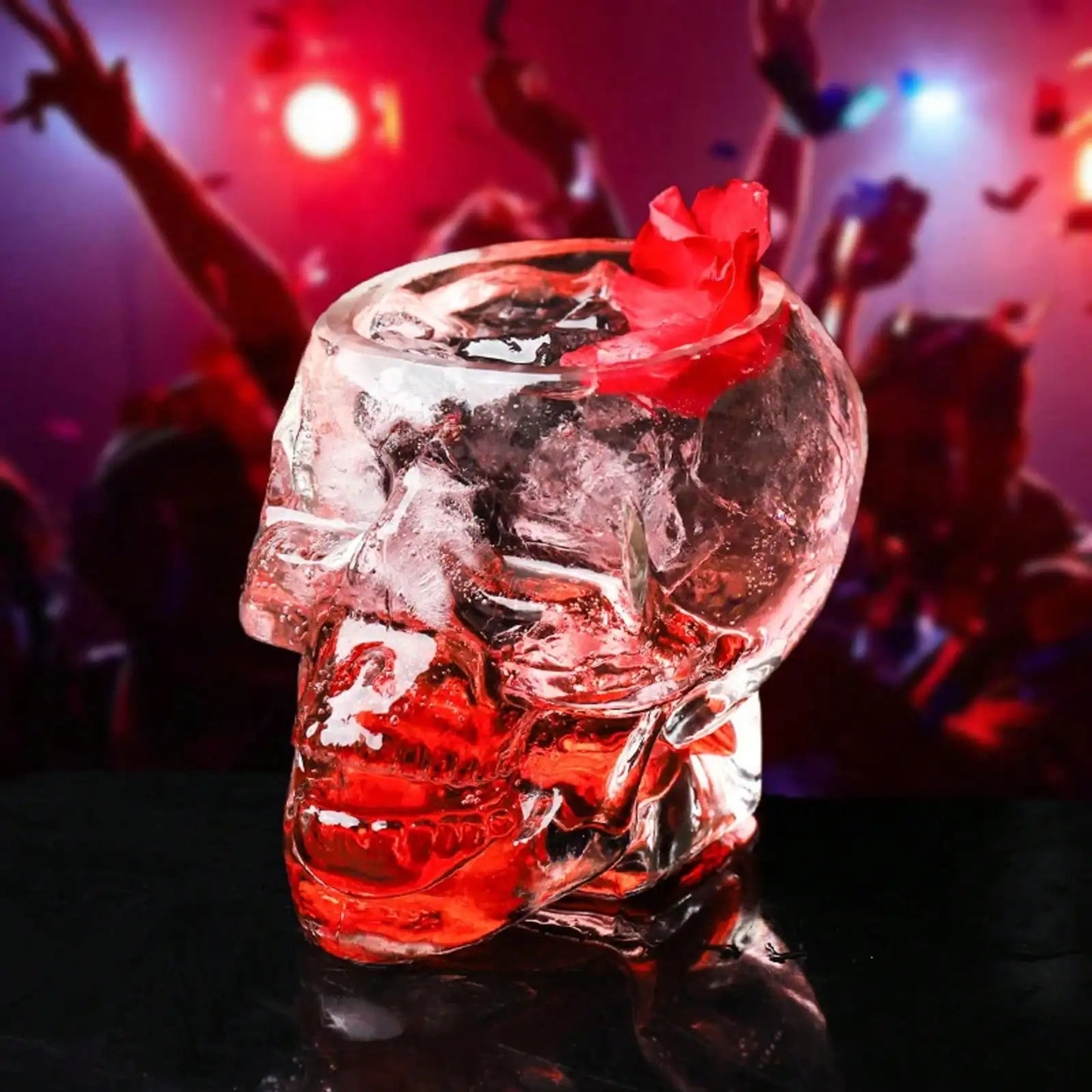 Skull Head Designed Clear Glass Cup Beer Cocktail Red Wine Cups