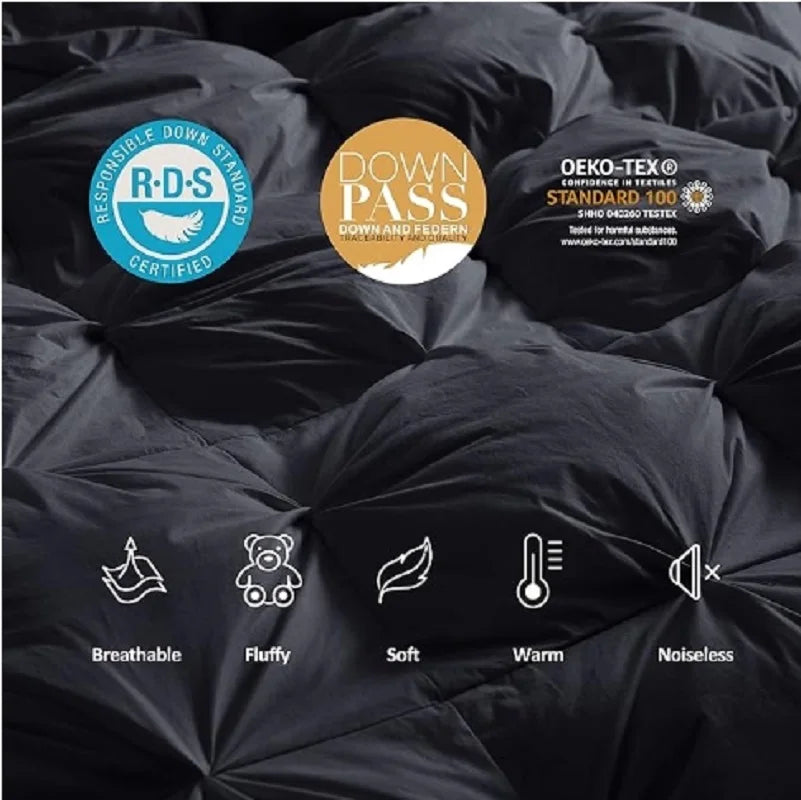 Goose Down Feather Fiber Comforter California King Duvet Insert,