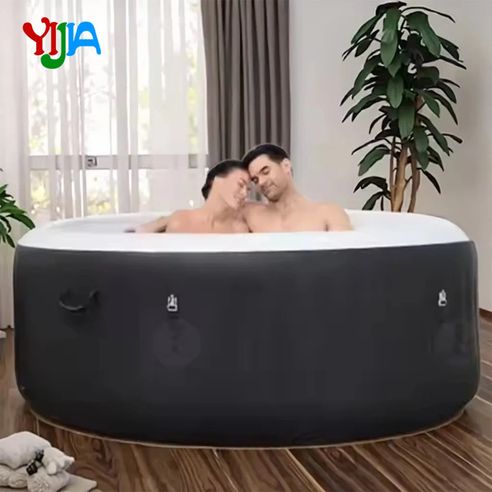 2-4 Person Inflatable Hot Tub, Round Portable Hot Tub,