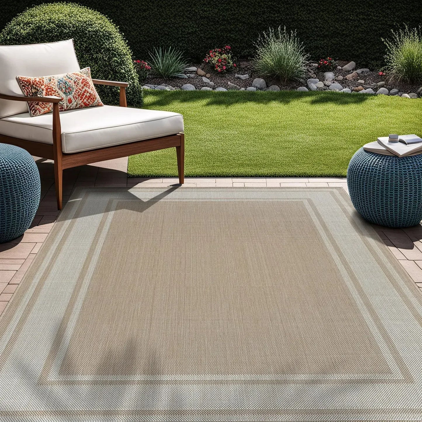 Outdoor Rug 8x10 Patio Deck Porch  Waterproof