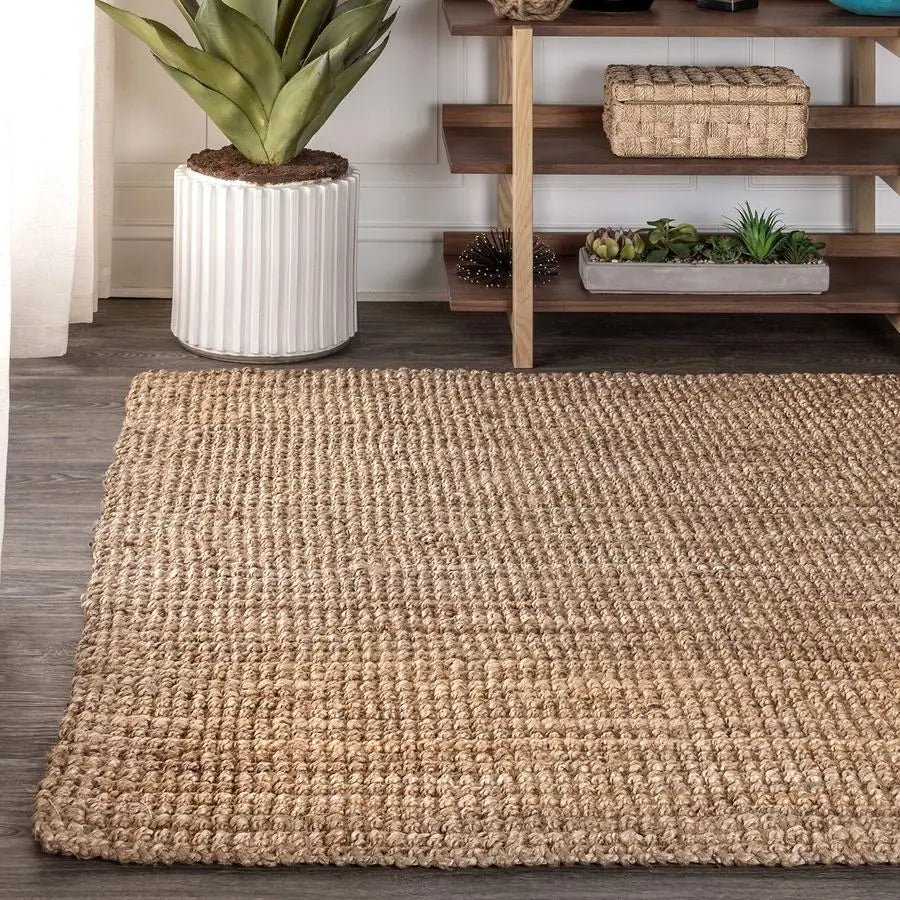 Hand Woven Chunky Jute Indoor Area Rug, 3x5