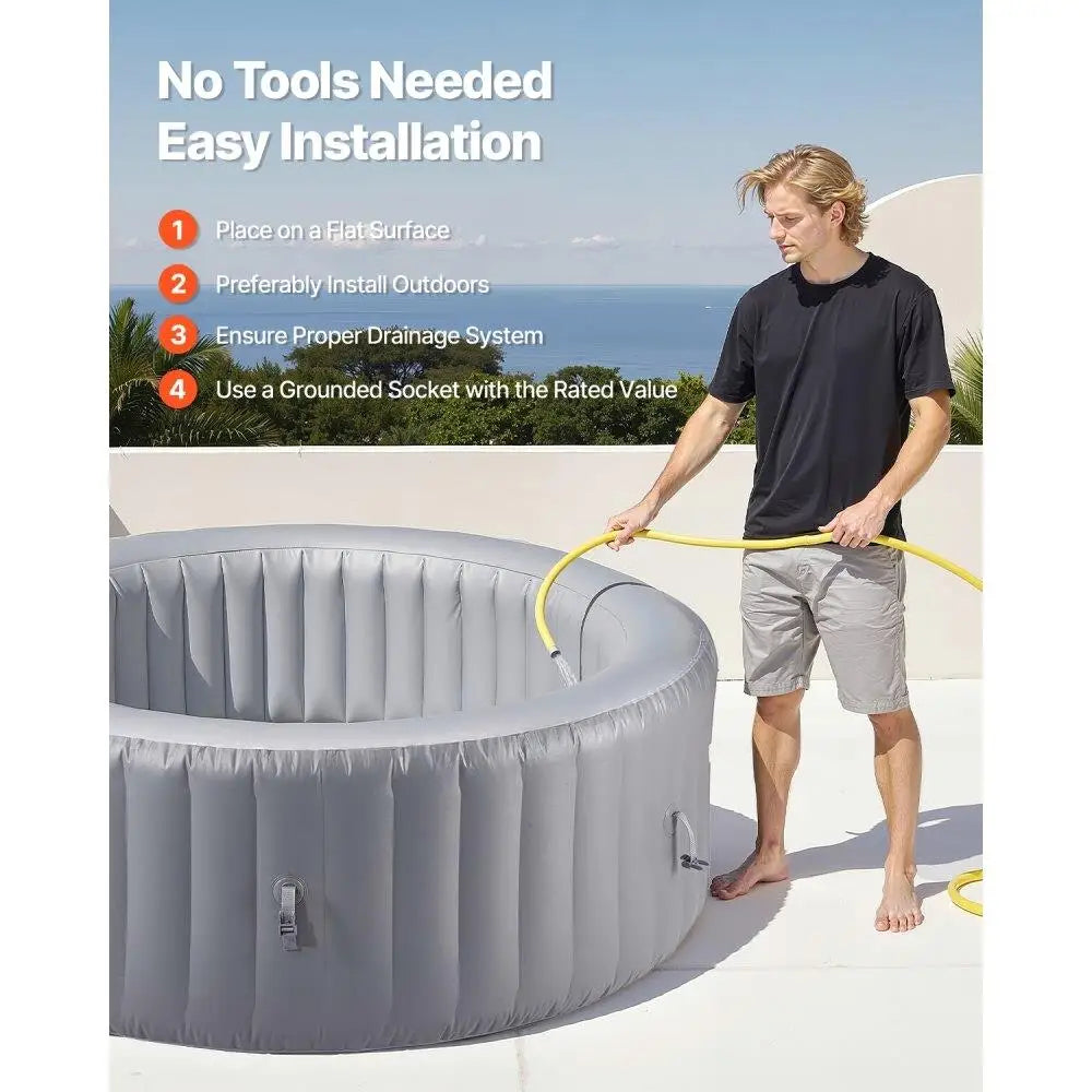 Inflatable Hot Tub 4 to 6 Person Outdoor Spa 81.9 x 26"