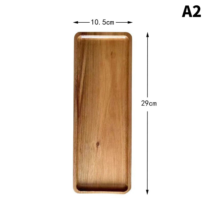 Solid Wood Food Tray Round Rectangle  Bread Board