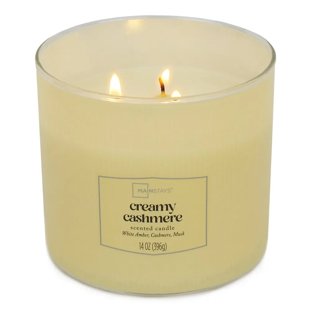 Textured Wrapped Candle in Creamy Cashmere Scent 14 Ounce