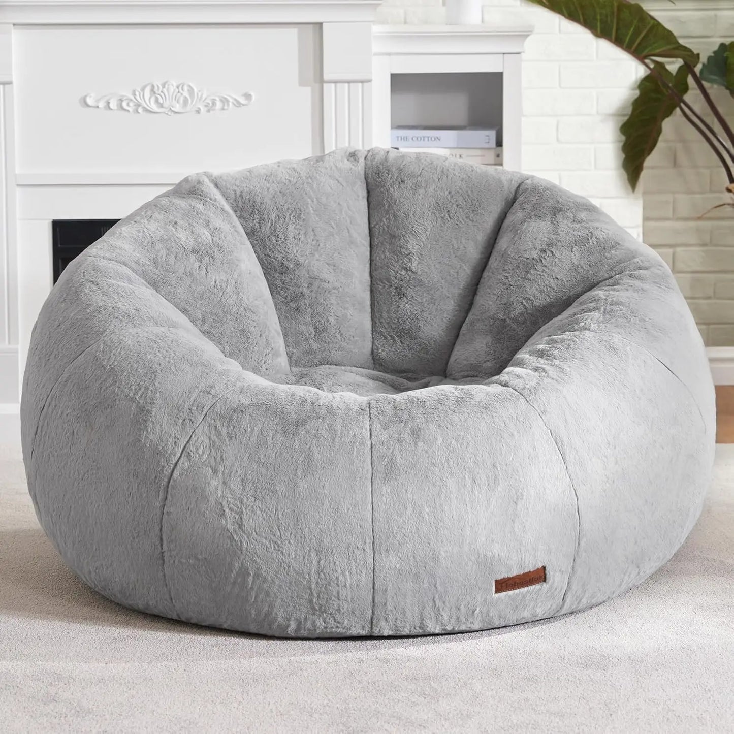Large Bean Bag Chair for Adults - Soft Faux Fur