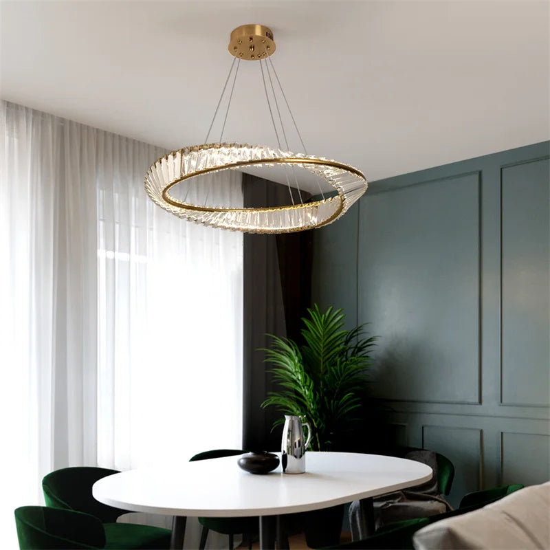 Led Luxury Ring Pendant Lights For Living Dining Room