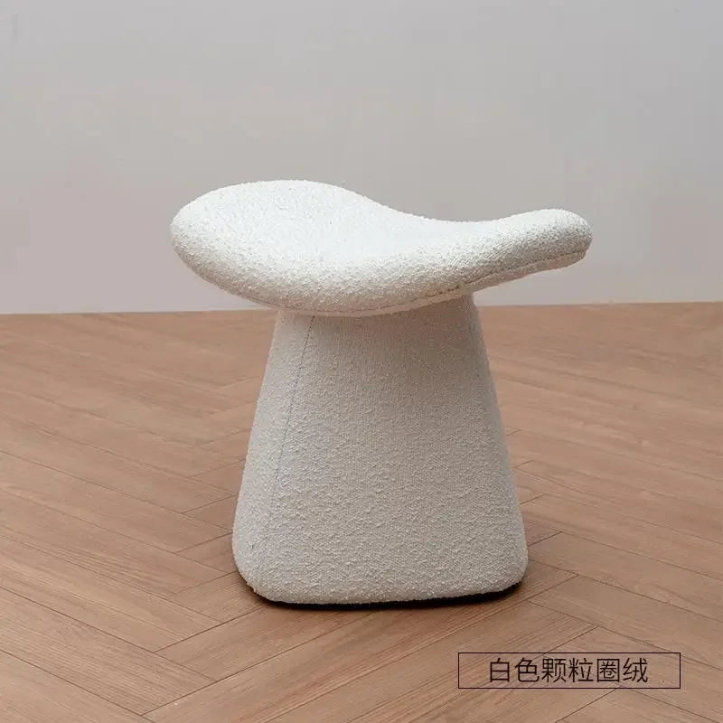 Nordic Ottoman Sitting Pouf Stool - Wooden Vanity Chair