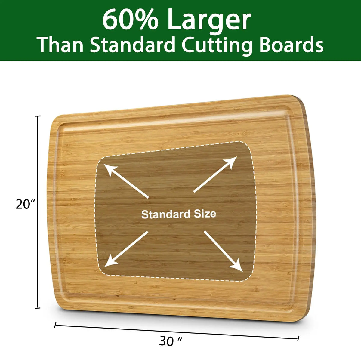 30 x 20 Extra Large Cutting Board, Bamboo Stove Top Cover