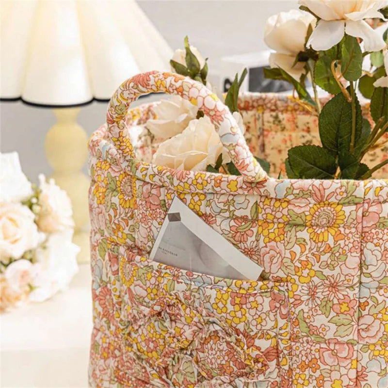 Large Capacity Fabric Storage Basket, Foldable Laundry  Carry Handles,