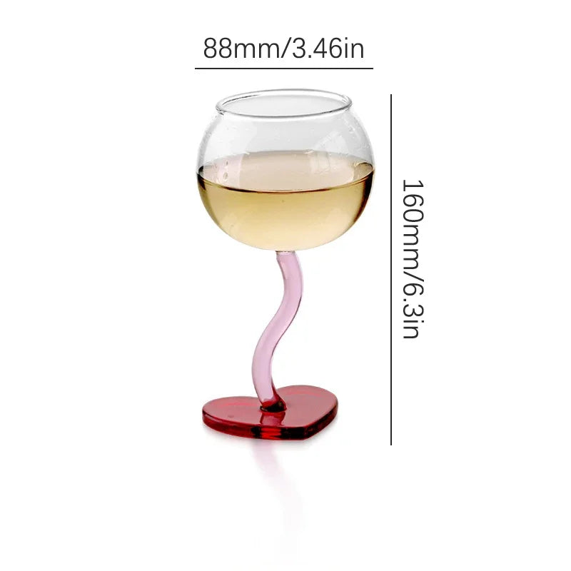 Heart Shape Glass Champagne Wine Cup Heat-resistance