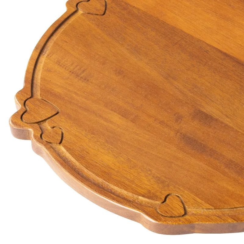Round Wooden Charcuterie Board, Serving, 13.32 x 13.97 x 0.59 in