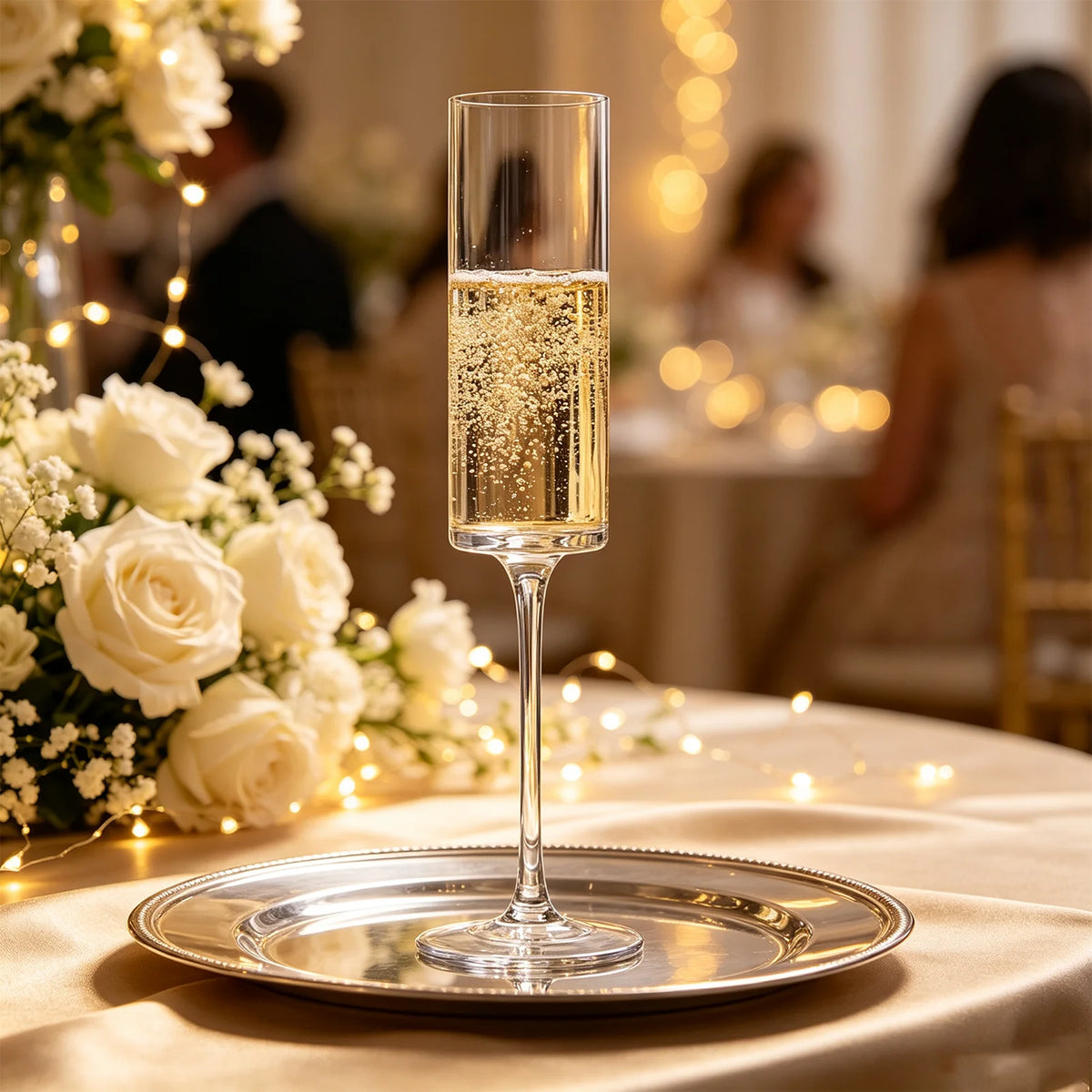 Crystal Champagne Flutes Set of 12 - 185ml/6.5oz Hand Blown