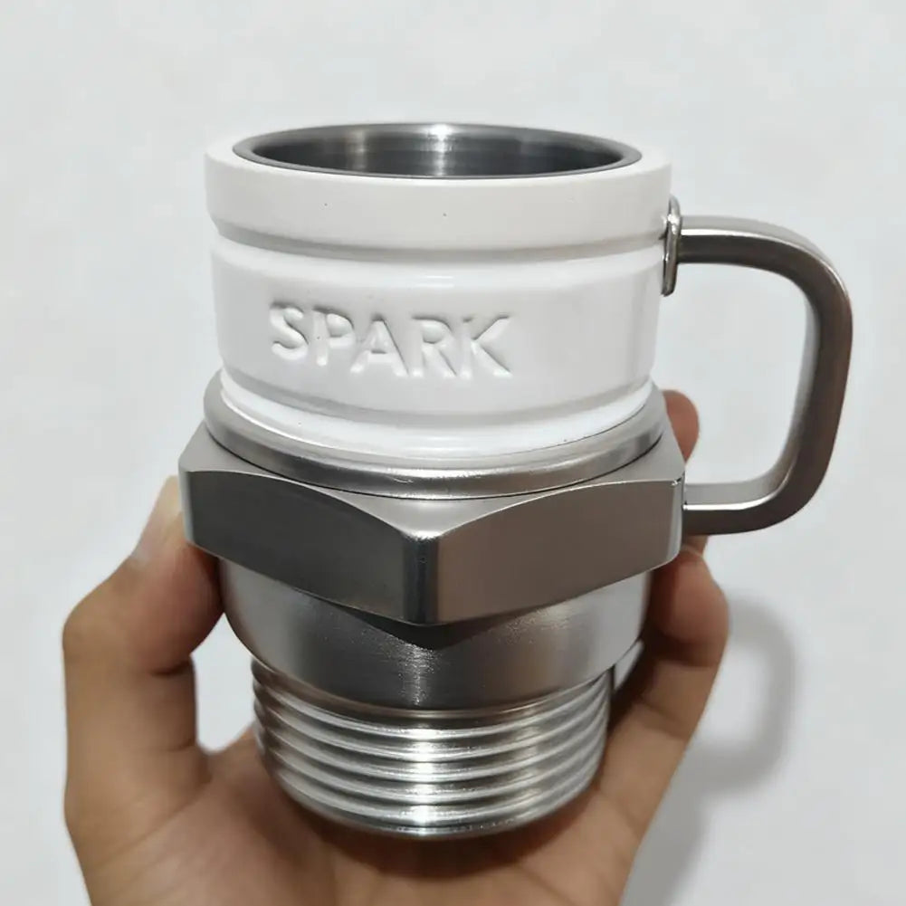 12-Ounce Ceramic And Stainless Steel Spark Plug Mark Cup