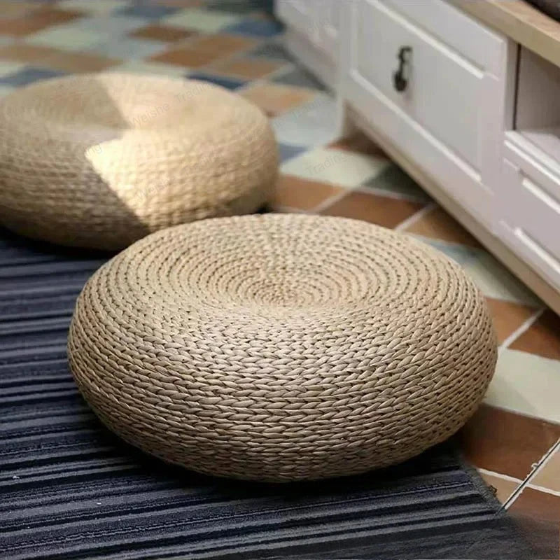 Pouf Rattan Small Round Stool Balcony Stool