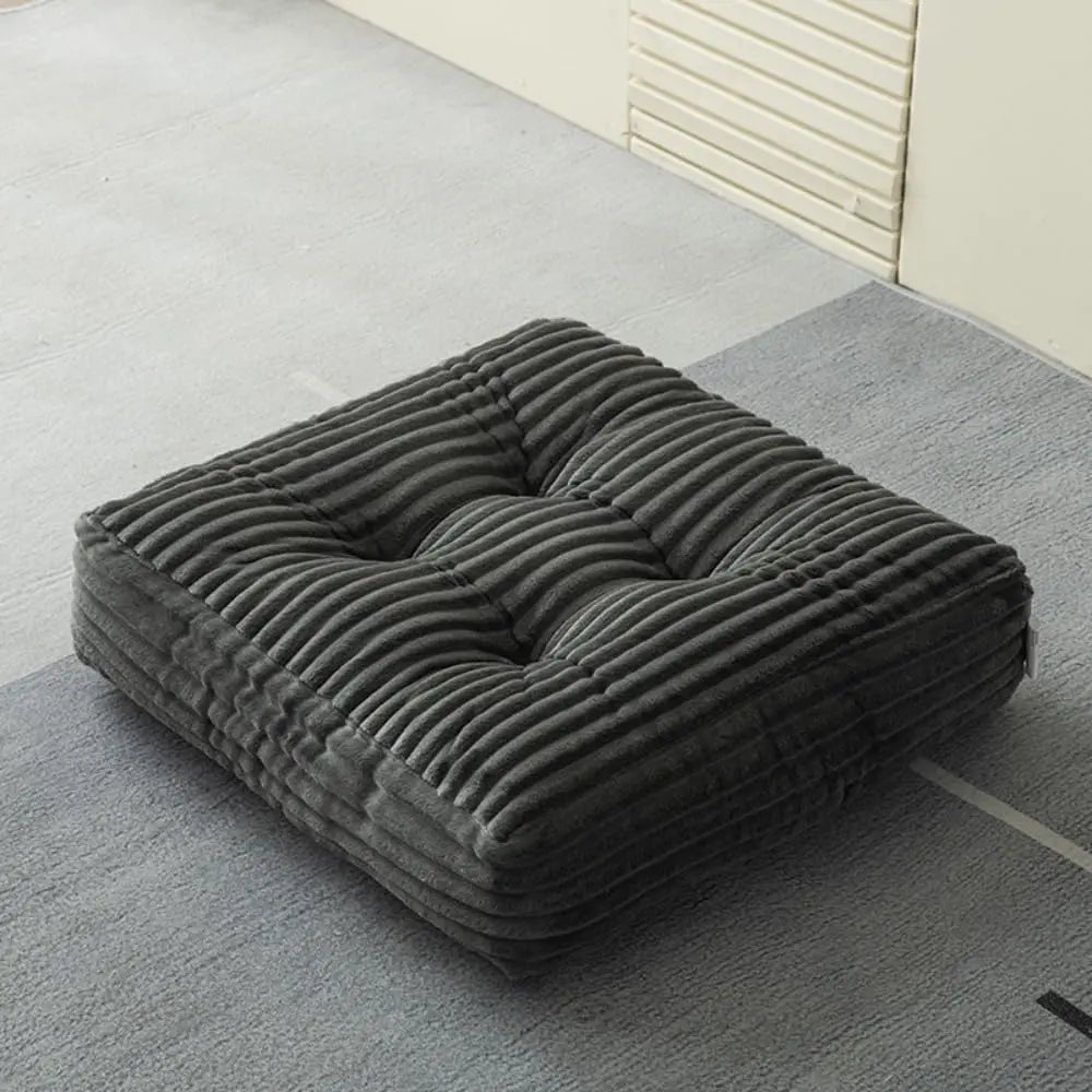 2Pcs Square Thick Floor Cushion, Striped Floor Pillow