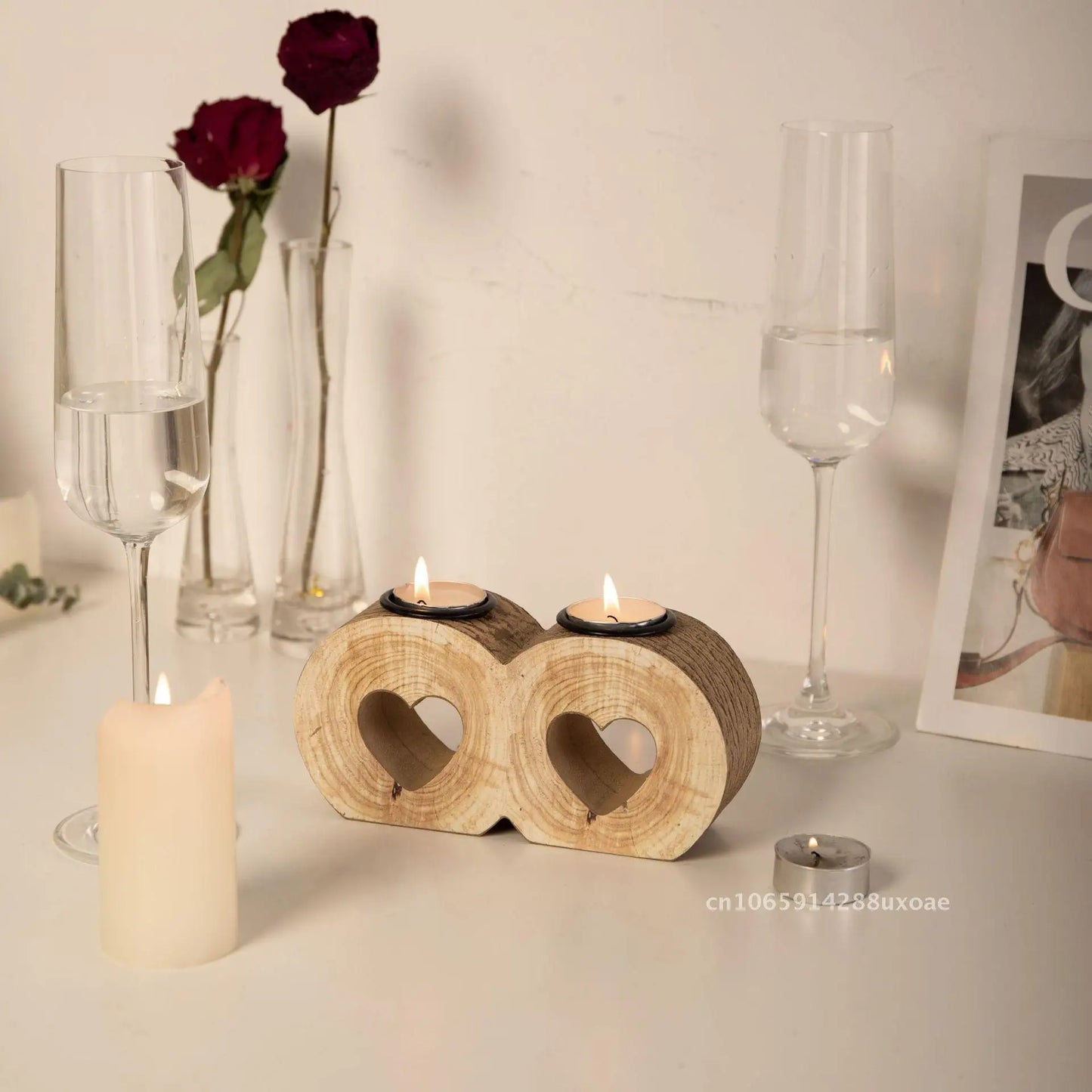 Wooden Candlestick Atmosphere Candlestick Candle Utensils