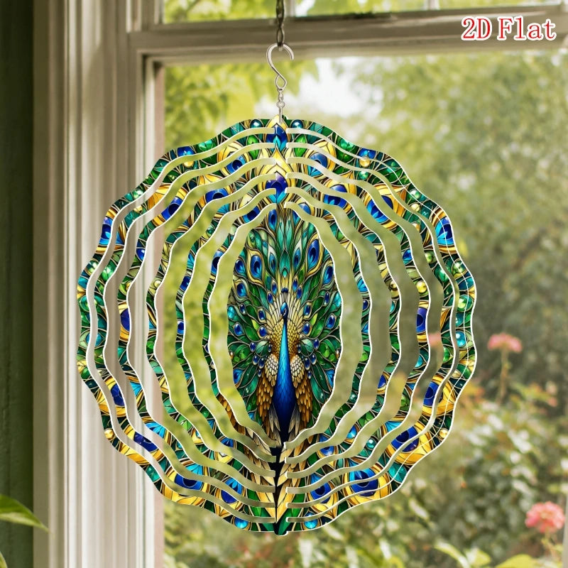 Wind Spinner 360 Degree Rotating Kaleidoscope Metal Wind Chime