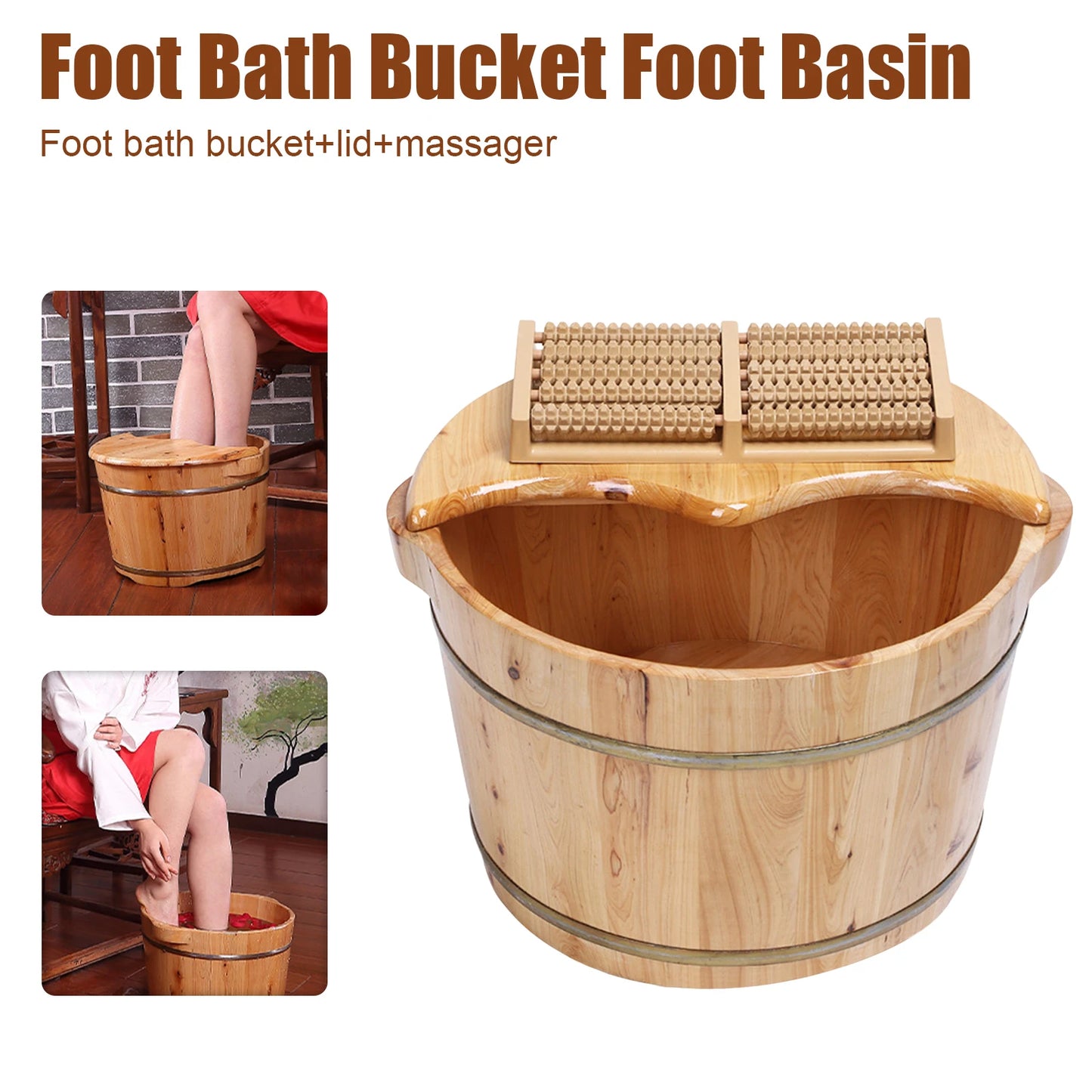 Foot Basin Foot Bath Bucket Foot Massage Plus Cover Plate