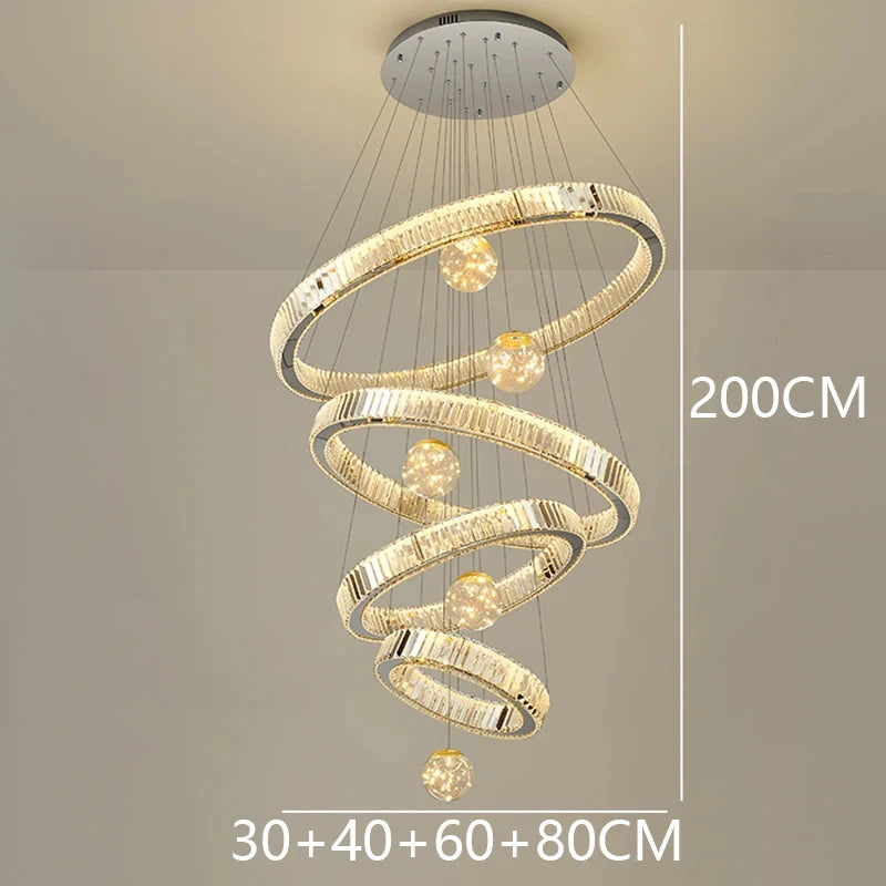 Modern home decoration crystal chandelier, stair Pendant lamp, living room Pendant lights, interior lighting