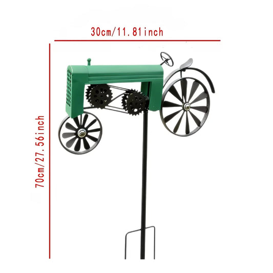 Tractor Windmill with Stake, Windmill, Metal Tractor Wind Spinner