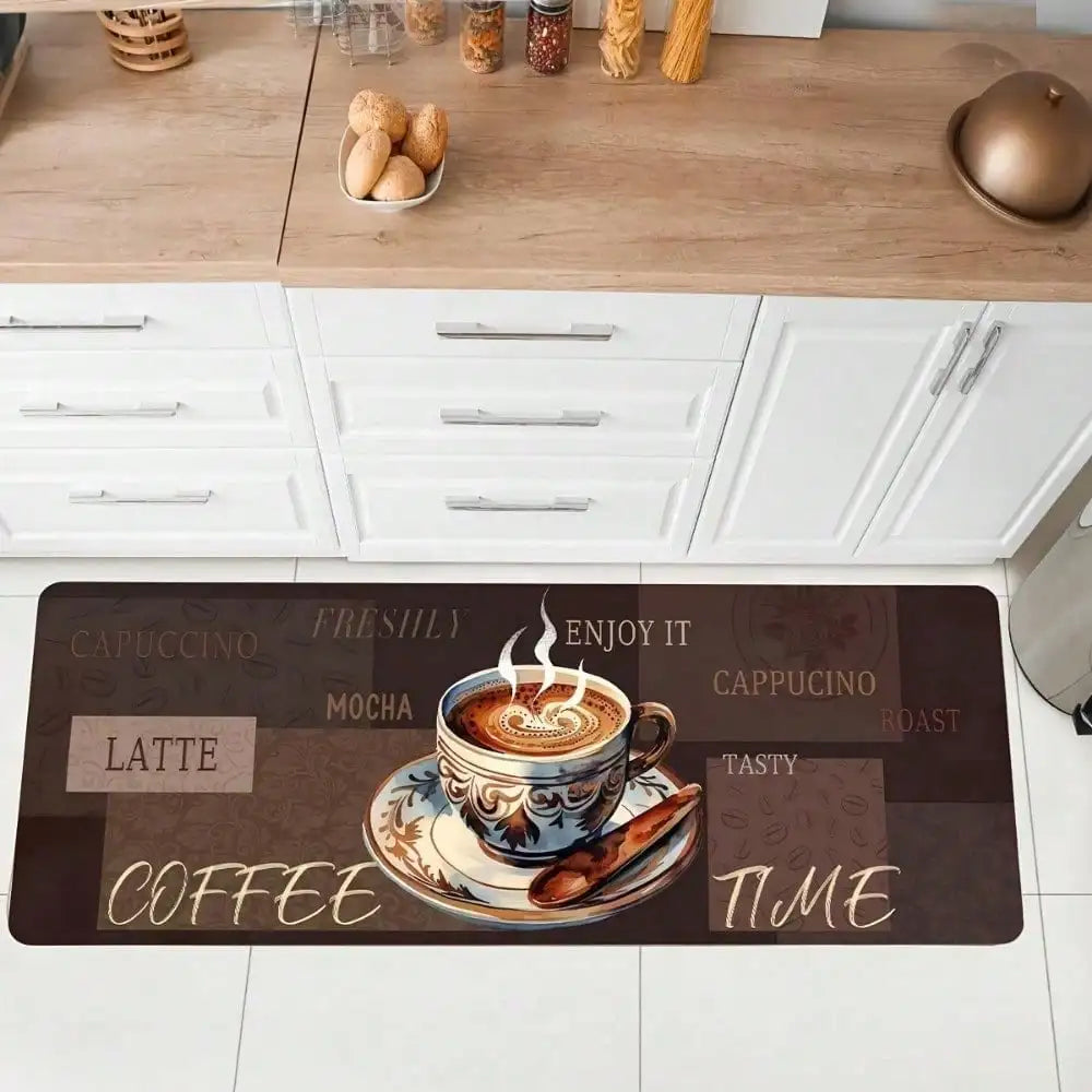 1pc Coffee Kitchen Mat Coffee Bar Rug Non-Slip Absorbent