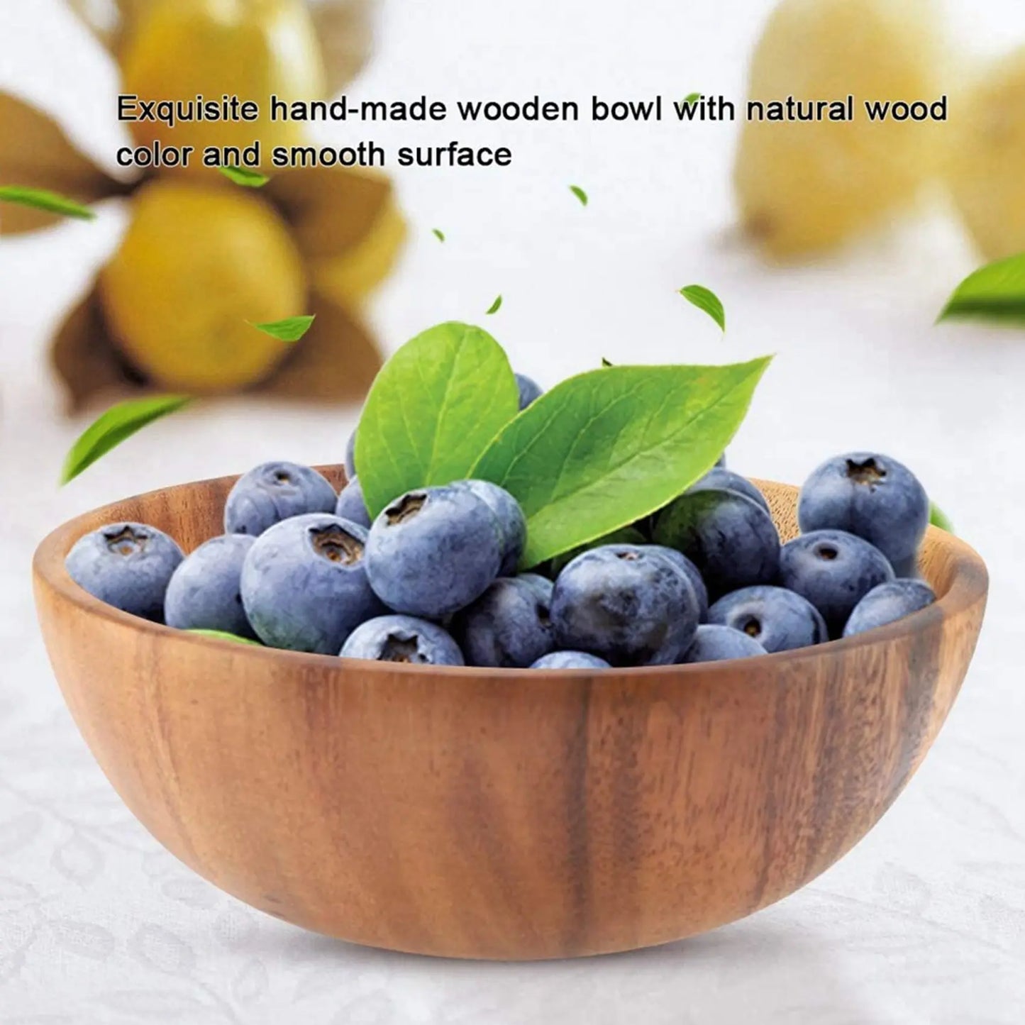 Natural Hand-Made Wooden Salad Bowl