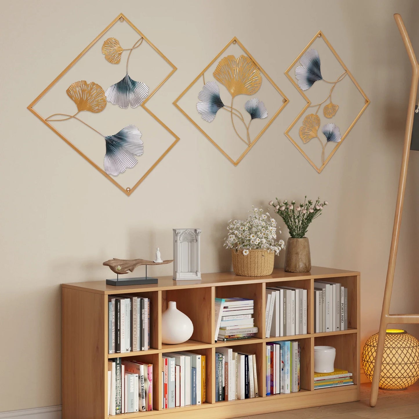 3D Wall Decoration 3 Pack Metal Wall Decoration Leaf