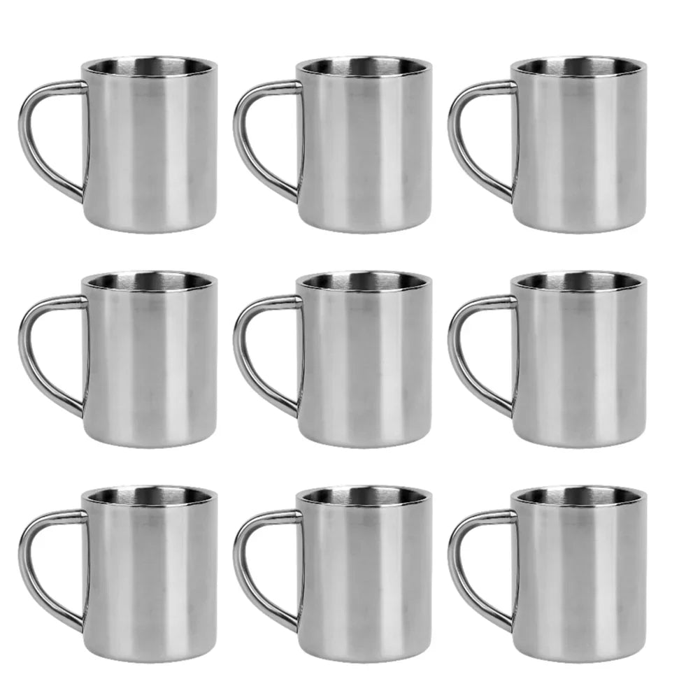 220ML/200ML 10-1PC Metal  Mug Cup Stainless Steel