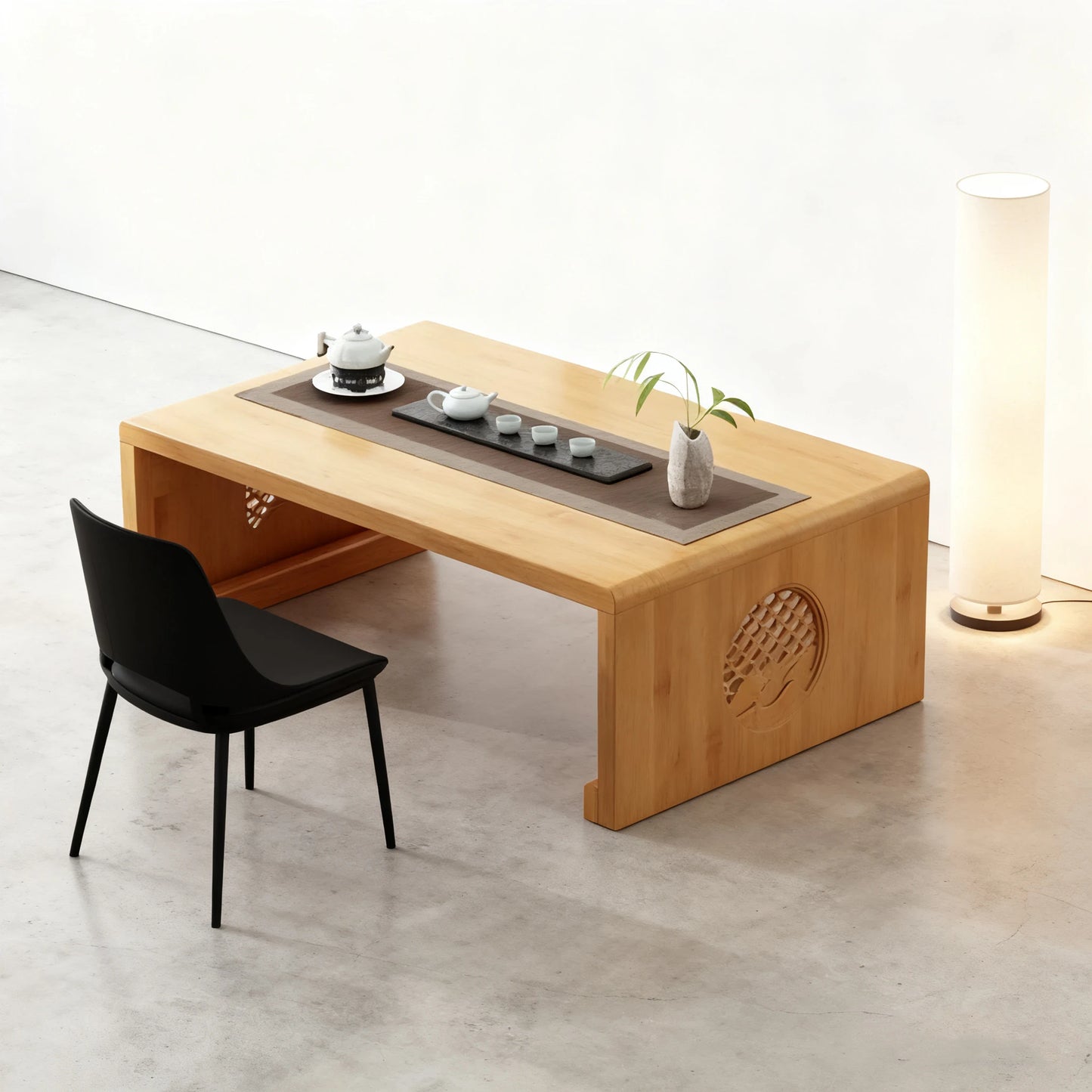 Foldable coffee table,  low table, no assembly required low tatami table.