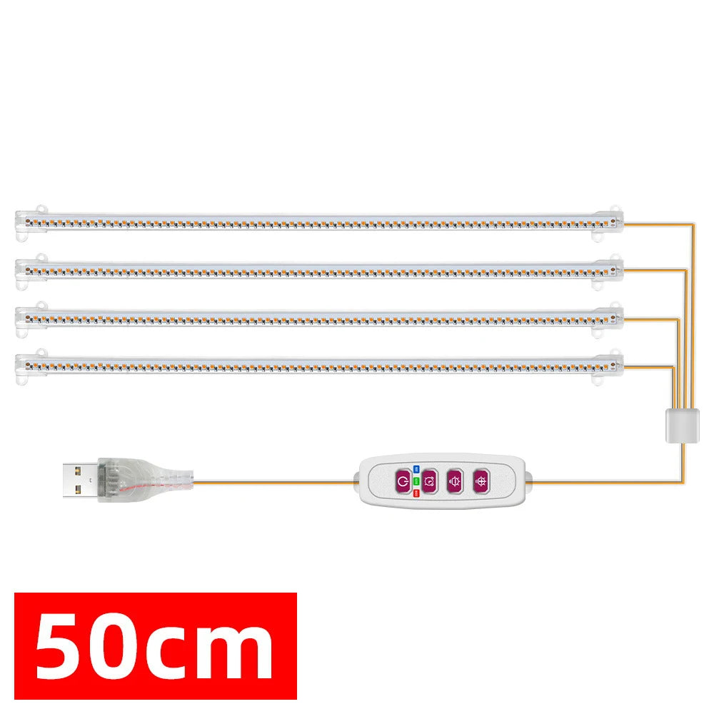 1-4pcs LED Grow Light Strips Sunlight 42-288 LEDs Dimmable