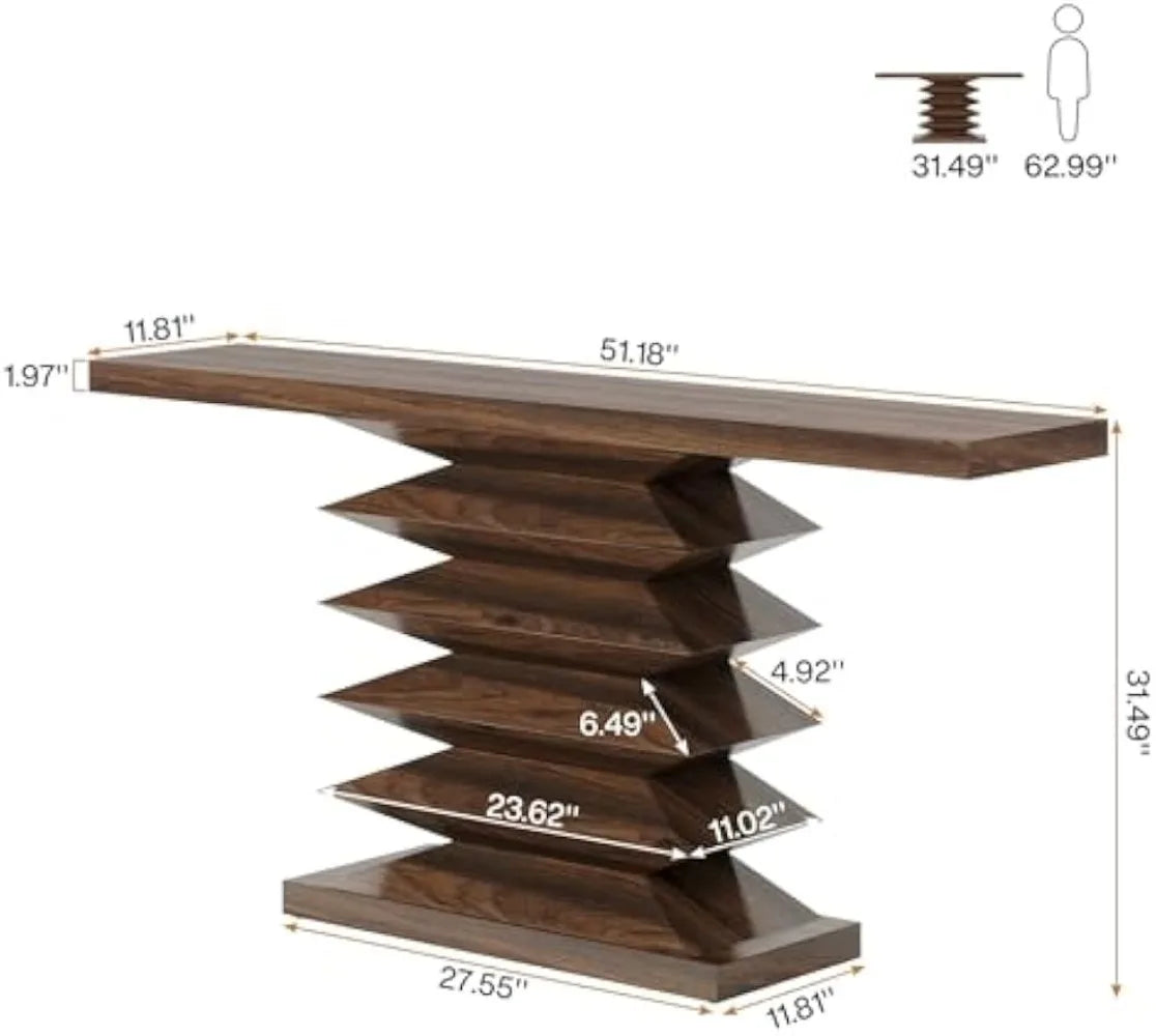 51-Inch Long Console Table with Unique Base