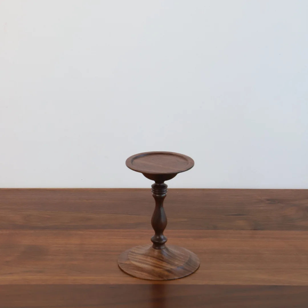 Candlestick black walnut wooden candlestick hand-turned