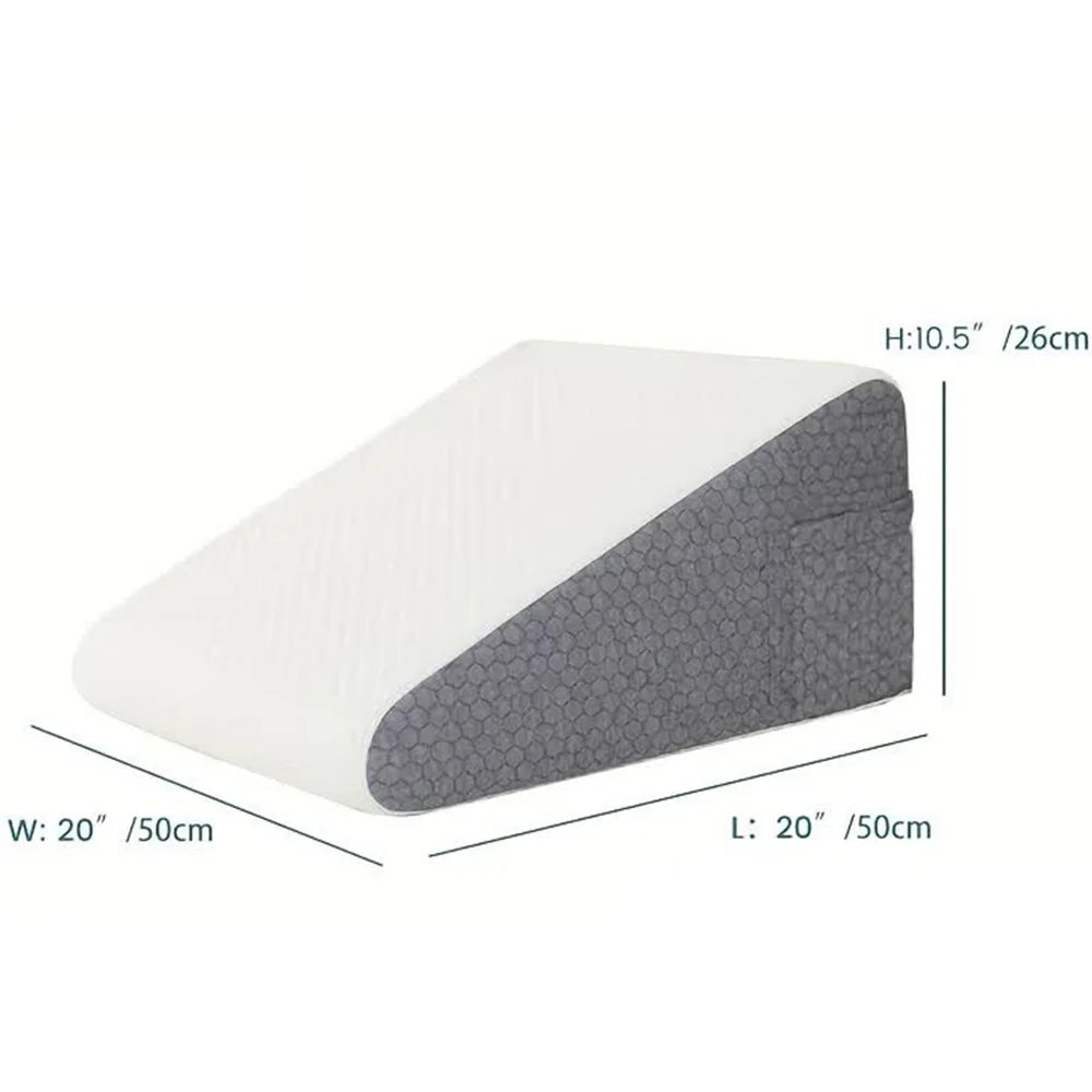 Bed Wedge Pillow for Sleeping, Soft Memory Foam Top