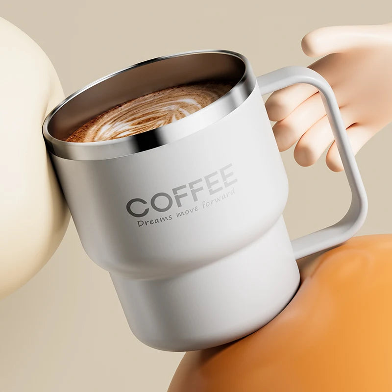 304 Stainless Steel Double Wall Insulated Coffee Cup With Handle