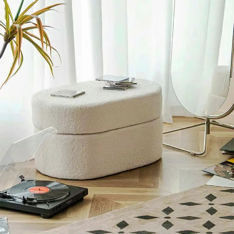 Small Stool Storage Box Hidden Storage Vanity Bench